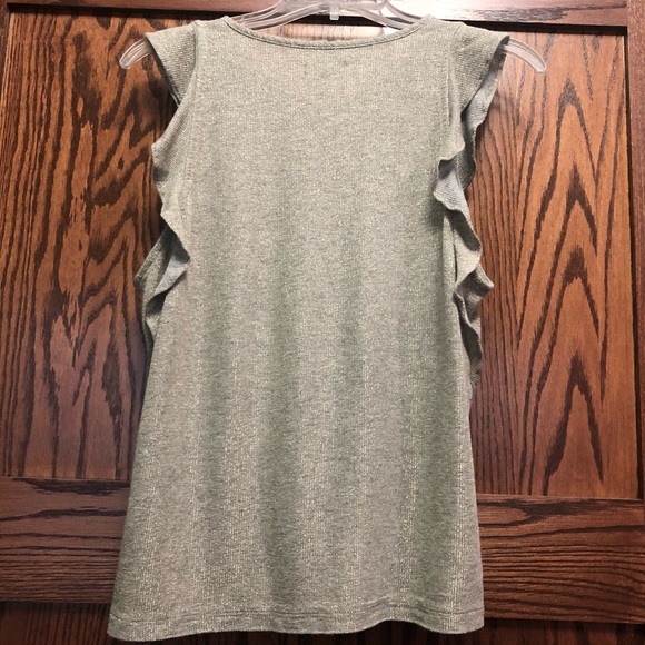 Madewell Ruffle Sleeve Sparkle Tank - Size XL - Picture 2 of 5